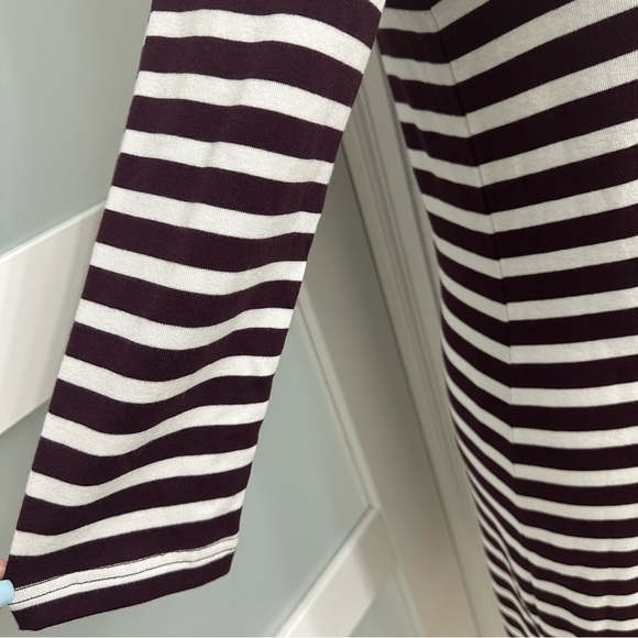 Gap Modern Boatneck Dress Medium Burgundy And White Stripe Nautical Casual NWT - Picture 3 of 8